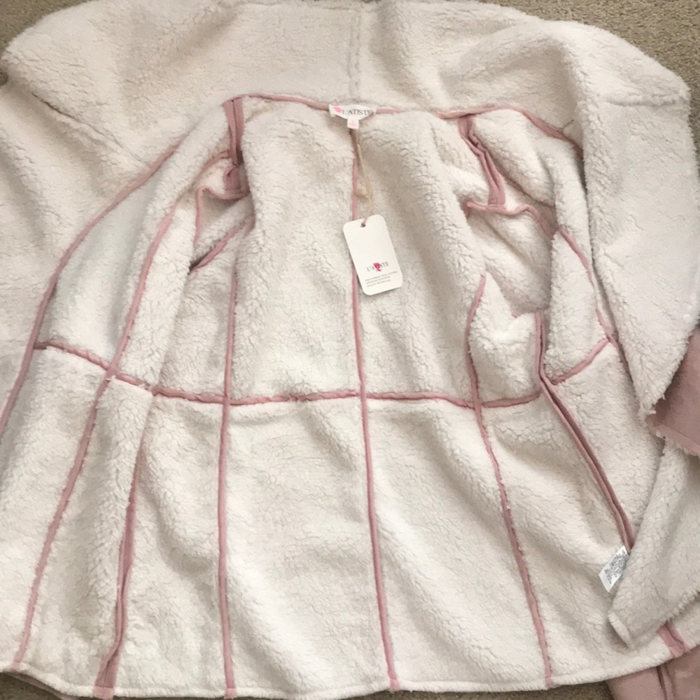 ❤️1 Small Left❤️Faux Suede & Sherpa Open Jacket - Picture 7 of 8